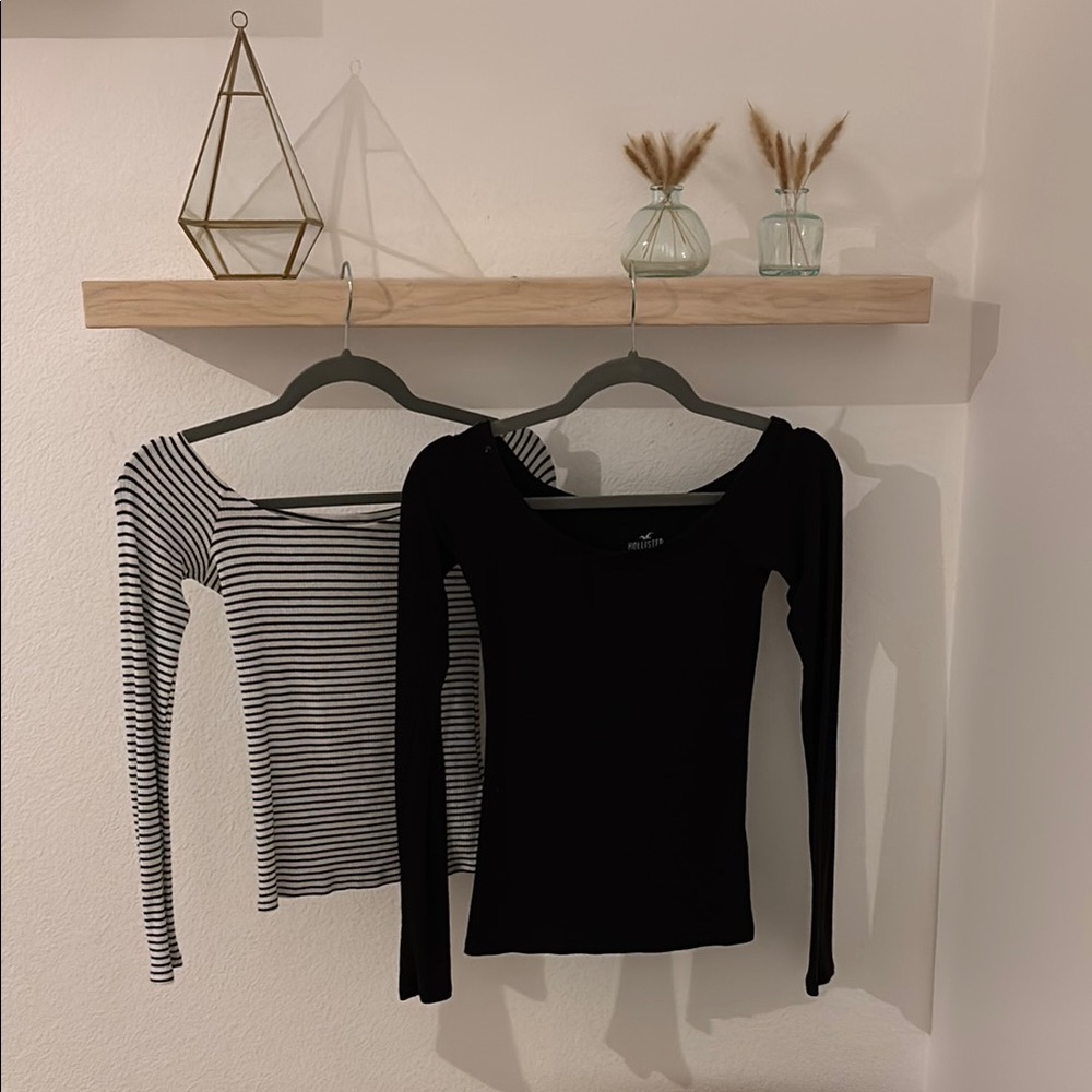 Hollister Boat Neck Long Sleeve Tops